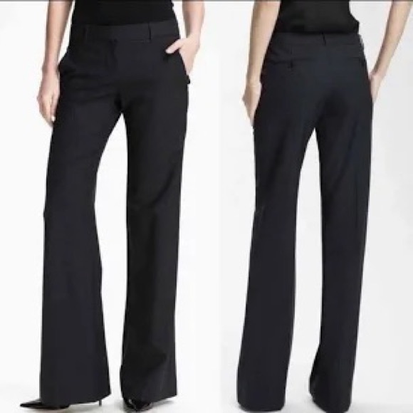 Theory Pants & Jumpsuits Theory Trousers Emery Black Wide Leg Dress Pants Size 0